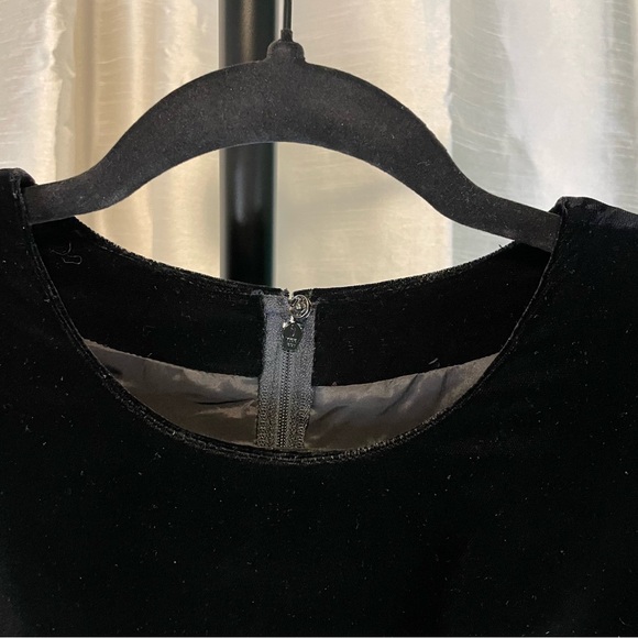 80s/90s Vintage Black Velvet dress with lace size small/medium NO TAG handmade - Picture 6 of 13